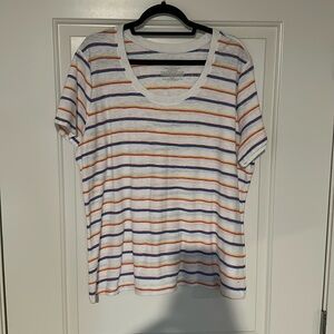 Time and Tru women’s Tshirt white with stripes size 2x